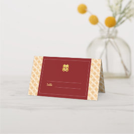 Cartão De Mesa Pharanakan auspicioso do casamento chinês tradicio