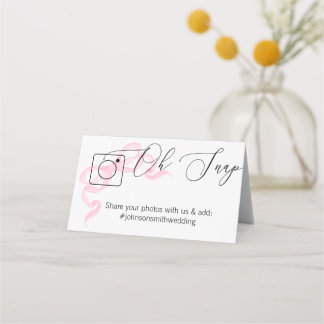 Cartão De Mesa Photo Share Folded table card Pink bow