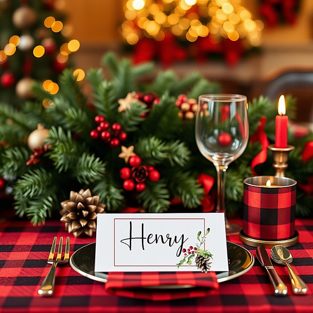 Cartão De Mesa Pinho e Natal sagrado (Criador carregado)