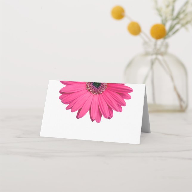 Cartão De Mesa Pink Gerber Gerbera Daisy Wedding (Frente)