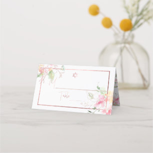 Cartão De Mesa PixDezines Aquarela Floral Ervilhas-de-cheiro