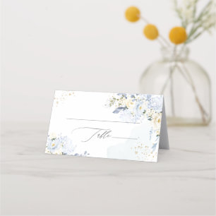Cartão De Mesa PixDezines H2 Blue Hydrangeas Alabaster Roses