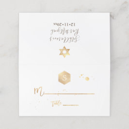 Cartão De Mesa PixDezines Monograma Favo de Mel Dourado Falso Mit