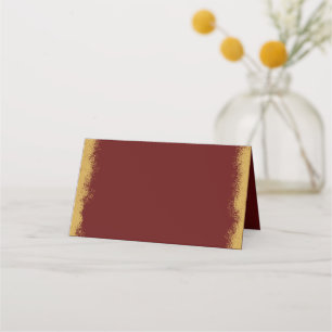 Cartão De Mesa Placa de Borda Vermelha Colorida Dourada Elegante