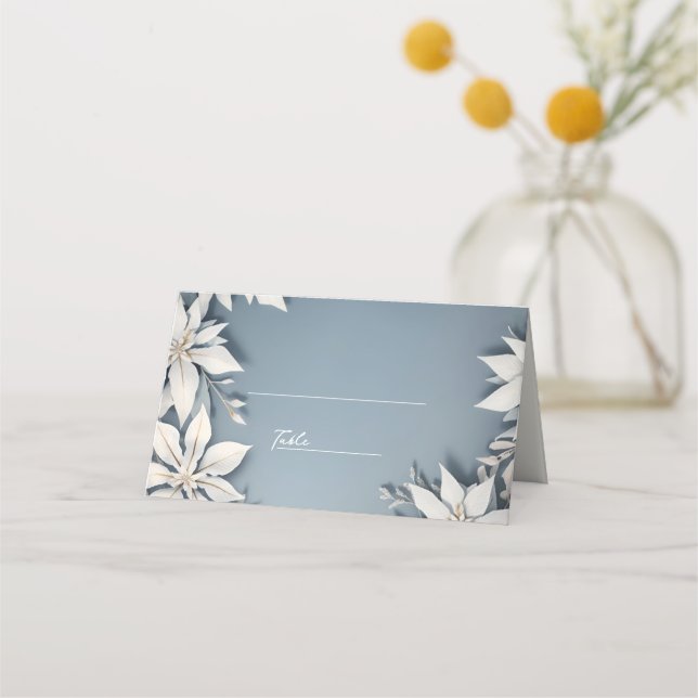 Cartão De Mesa placa de casamento no inverno (Frente)