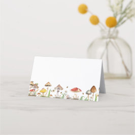 Cartão De Mesa Placa de Chá de fraldas de Cogumelos Woodland com