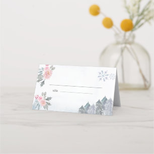Cartão De Mesa Placa de Chá de fraldas para flocos de neve florai