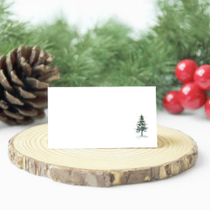 Cartão De Mesa Placa de Colocação da Árvore Pine de Aquarela