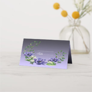 Cartão De Mesa Placa de Colocação das Flores Roxas de Aquarela