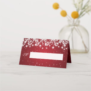 Cartão De Mesa Placa de Colocação Vermelho de Inverno