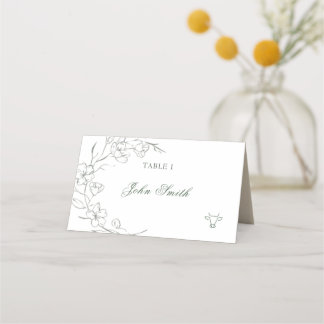 Cartão De Mesa Placa de Comida de Nome Elegante