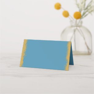 Cartão De Mesa Placa de espaço azul de borda Dourada e colorido 