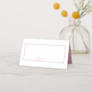 Cartão De Mesa Placa de espaço branco e rosa de pasta limpa
