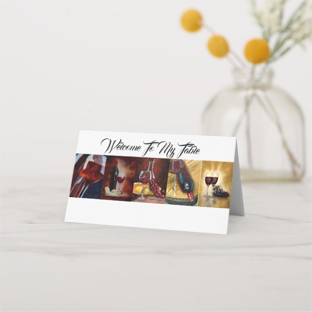 Cartão De Mesa Placa De Local - Bem-Vindo À Minha Casa (Frente)