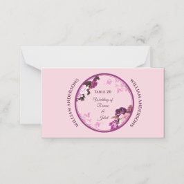 Cartão De Mesa Placa de Local de Casamento do Anel Floral Roxo