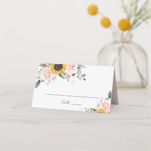 Cartão De Mesa Placa de Local de Casamento Floral Cor-de-Rosa-Esb