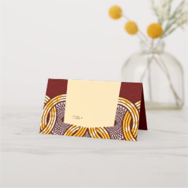 Cartão De Mesa Placa de Local de Mesa Floral Dourada Ankara Kiten