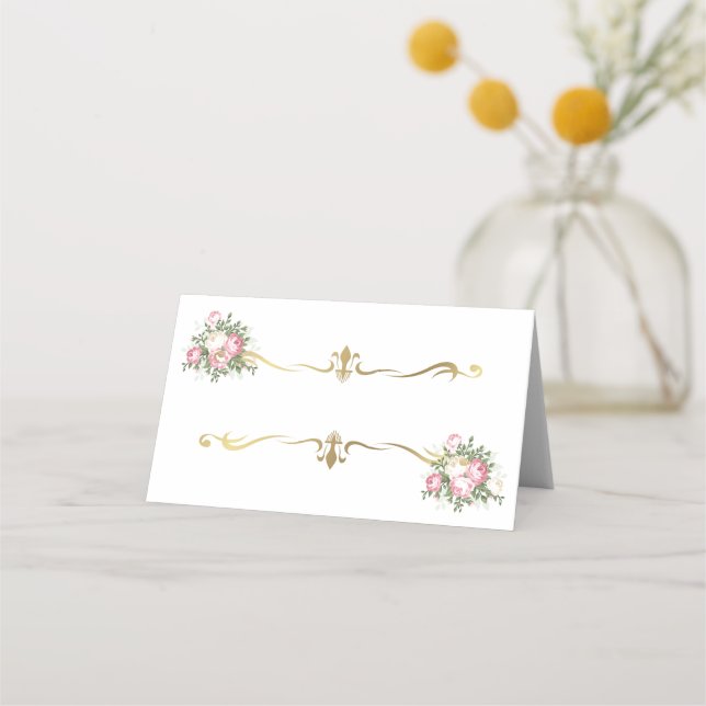 Cartão De Mesa Placa de Local de Nome Dobrado (Frente)