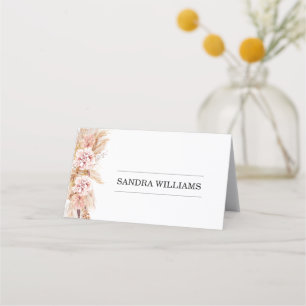 Cartão De Mesa Placa de Local de Pampas Floral Blush Boho