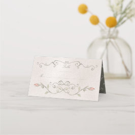 Cartão De Mesa PLACA DE LOCAL | Elegante Rosa de Casamento de Bel
