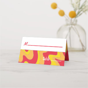 Cartão De Mesa Placa de lugar colorido do bar e do Bat Mitzvah