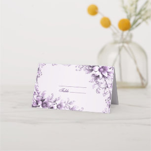 Cartão De Mesa Placa de lugar das flores na moda roxas