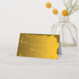 Cartão De Mesa Placa de lugar de Mesa Dourada Elegante