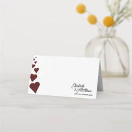 Cartão De Mesa Placa de lugar de Mesa Red Tartan ou Placa de segu