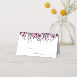 Cartão De Mesa Placa de Lugar Dobrada de Quinceañera Lilac Roxo