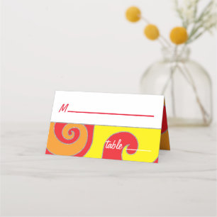 Cartão De Mesa Placa de lugar para giros do bar e do Bat Mitzvah