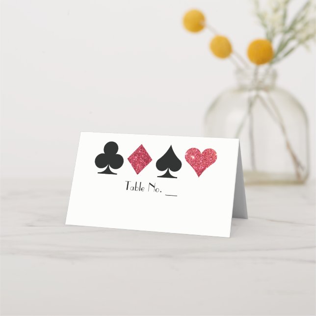 Cartão De Mesa Placa de Luz de Falhas Vermelhas de Vegas com Nome (Frente)