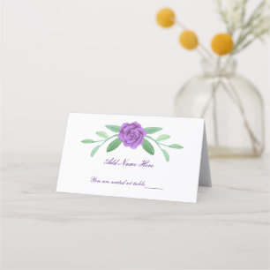 Cartão De Mesa Placa de Mesa de Folhagem Floral Roxa
