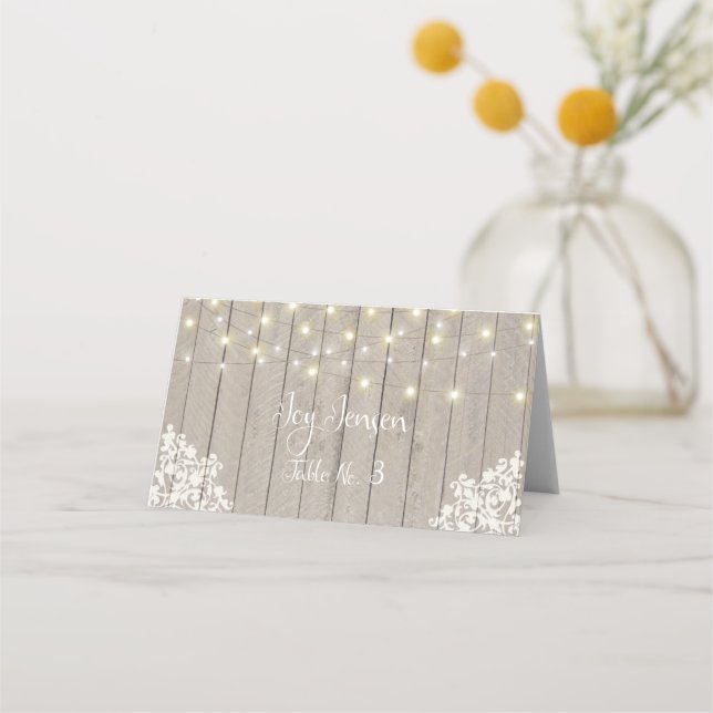 Cartão De Mesa Placa de Mesa de Recepção de Aparência de Madeira  (Frente)