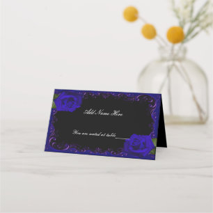 Cartão De Mesa Placa de Mesa Gótico azul Rosa Elegante