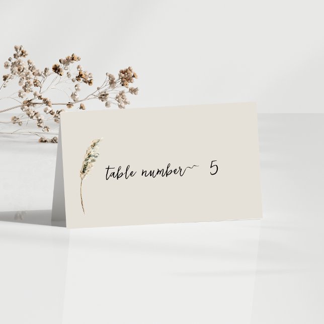 Cartão De Mesa Placa de Número da Tabela de Cinzas Elegante Simpl (Criador carregado)