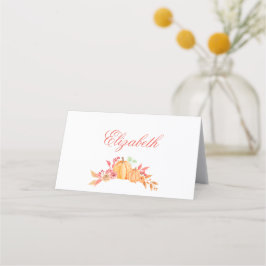 Cartão De Mesa Placa Floral Pumpkin de Placa de Jante de Ação de 
