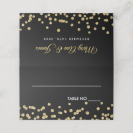 Cartão De Mesa Placas de Casamento Dourado Faux Glitter Confetti
