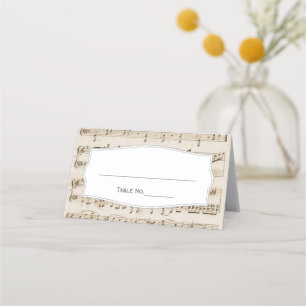 Cartão De Mesa Placas de Casamento Musical de Notas de Música Vin