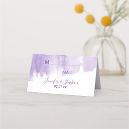 Cartão De Mesa Placas de espaço com cor d'água roxa violeta