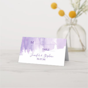 Cartão De Mesa Placas de espaço com cor d'água roxa violeta
