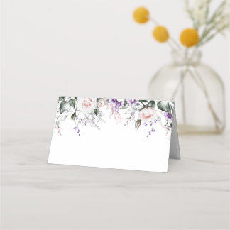 Cartão De Mesa Placas de flores silvestres roxas roxas roxas