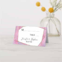 Cartão De Mesa Placas de Localização Geográfica Dourada Violeta R