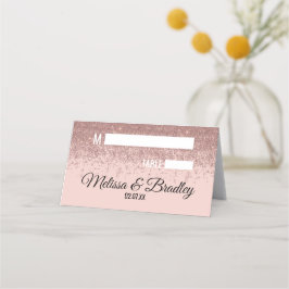 Cartão De Mesa Placas de Lugar Rosa-Cor-de-Cinza com Brilho Doura