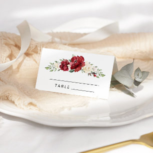 Cartão De Mesa Placas florais florais de Watercolor