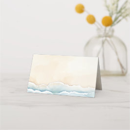 Cartão De Mesa Placas Watercolor Beach Weding Place