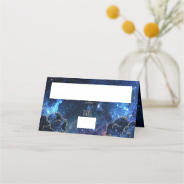 Cartão De Mesa Placecard de Galáxia de Fase Celestial