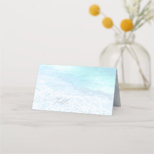 Cartão De Mesa Praia Costeira de Cristal Azul de Cristal PixDezin