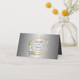 Cartão De Mesa Prata & Ouro: Um Casamento de Assunto Floral