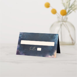 Cartão De Mesa Presente Celestial Noite Azul Romântico Casamento