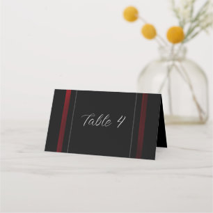 Cartão De Mesa Preto e Vermelho Elegante moderno